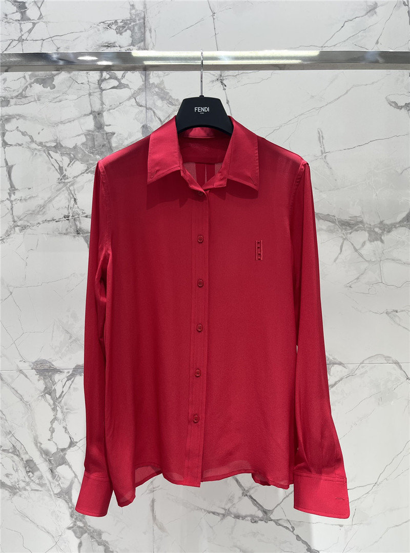 F**di new silk satin striped shirt