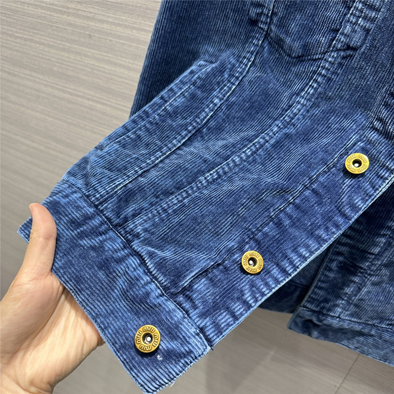 M1um1u distressed washed corduroy vest jacket