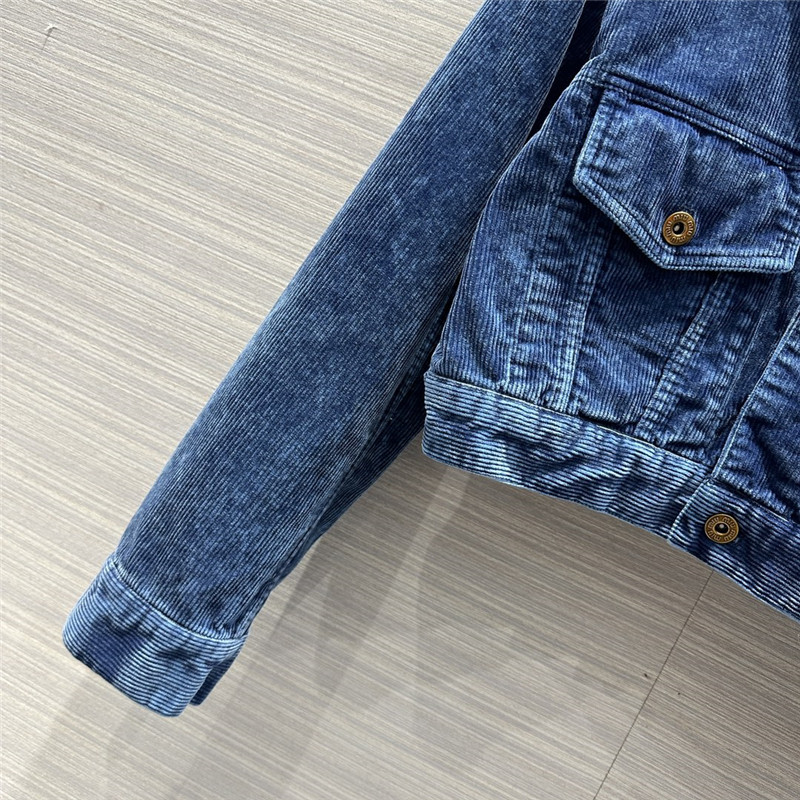 M1um1u distressed washed corduroy short jacket
