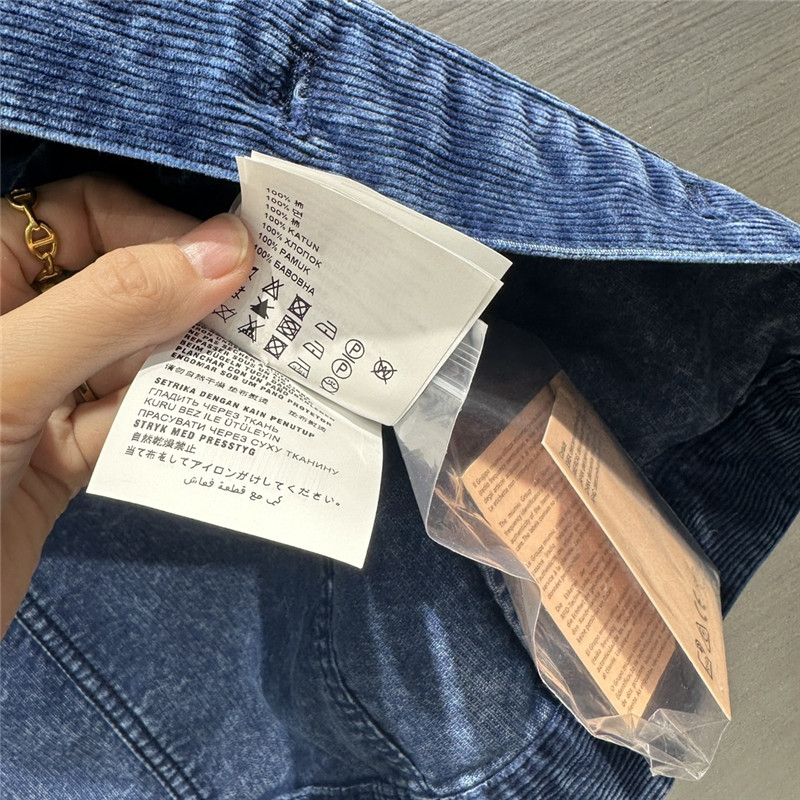 M1um1u distressed washed corduroy long jacket