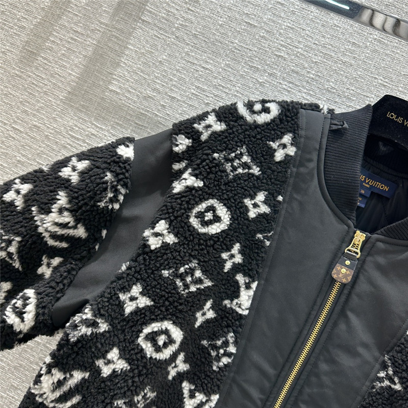 l0vis Vvtt0n lv black and white monogram plush jacket