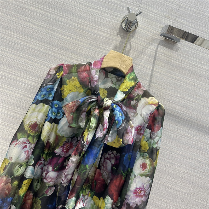 Dolce & Gabbana d&g elegant floral print silk shirt