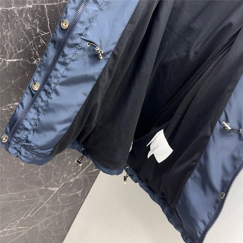 Pra*a functional buckle belt color block trench coat