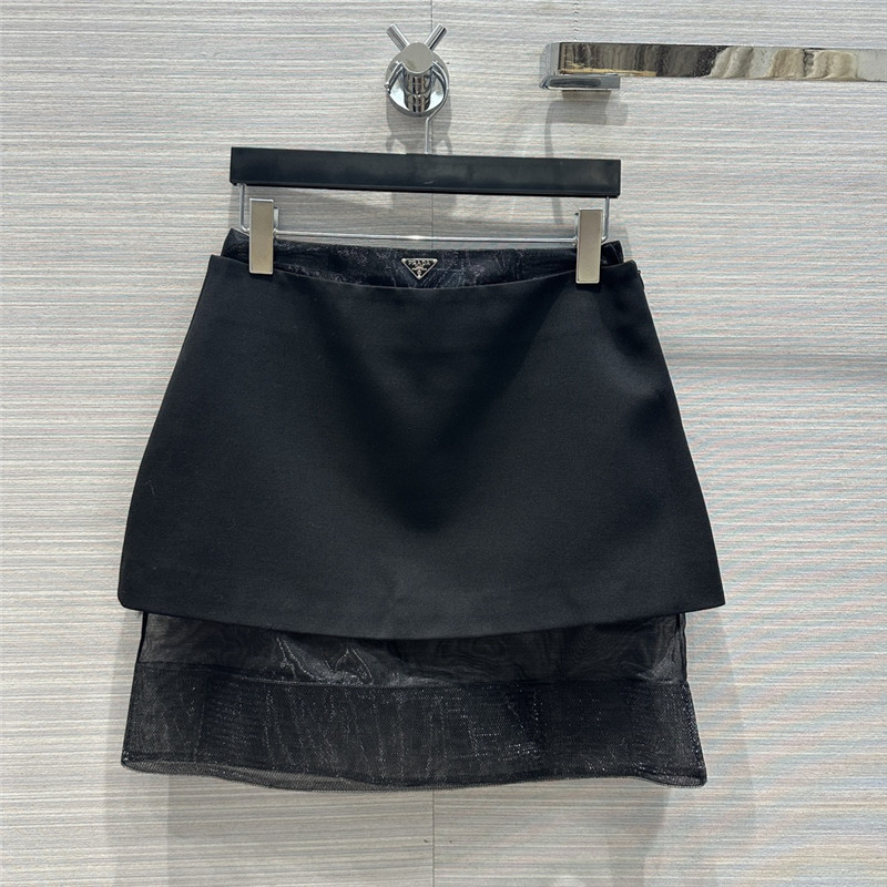 Pra*a party series mesh two-piece design skirt