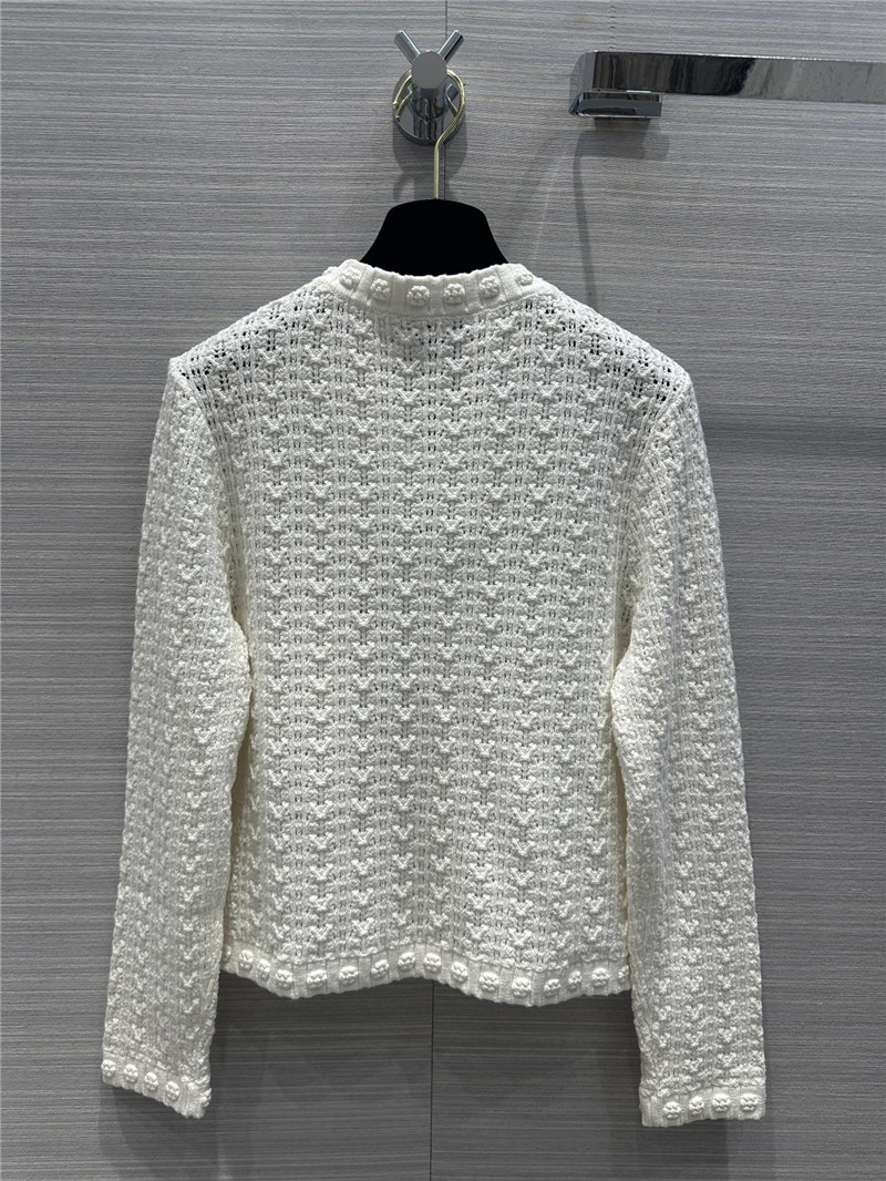 Ch**el hollow embossed braided cardigan