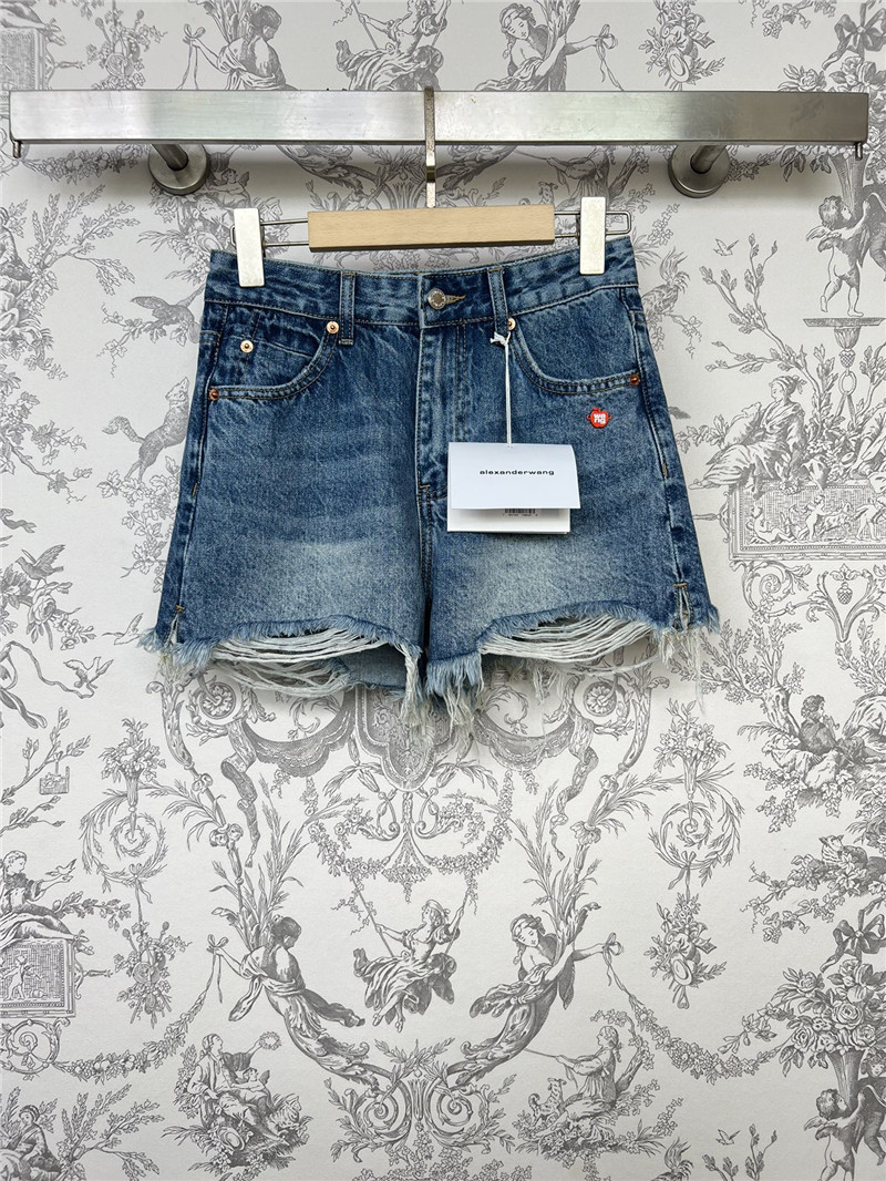 A1exa*der wang new distressed denim shorts
