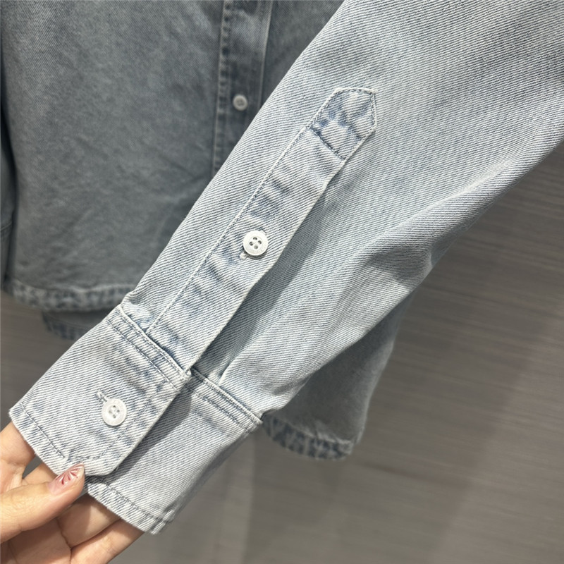 Pra*a vintage enzyme washed premium denim shirt
