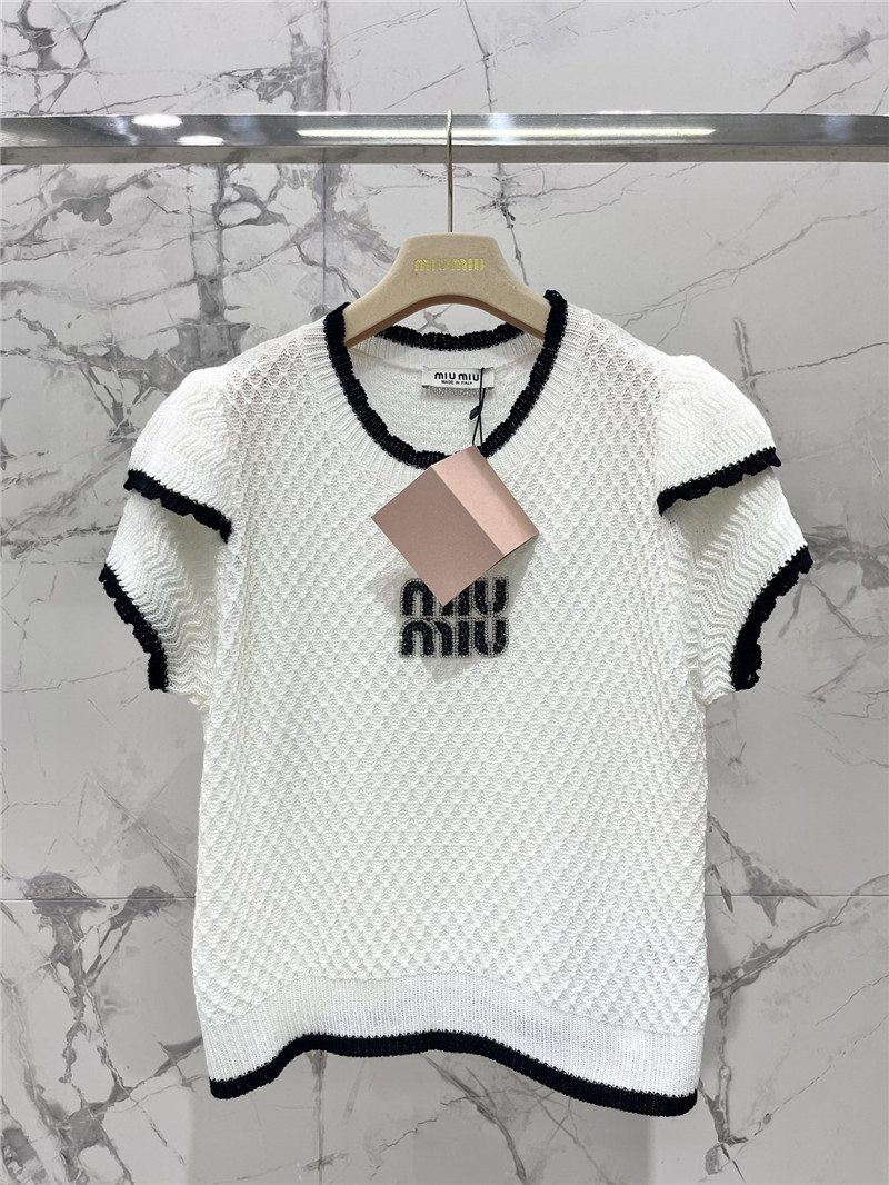 M1um1u hot rhinestone cake sleeve sweater