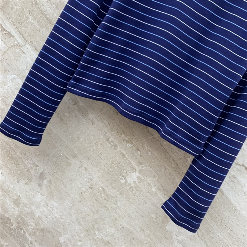 M1um1u striped contrast print long-sleeved t-shirt