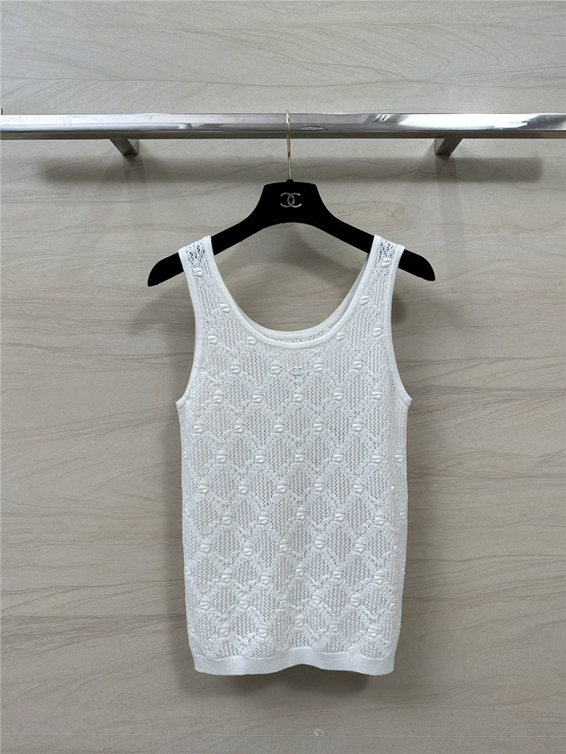 Ch**el hollow crochet knitted vest top