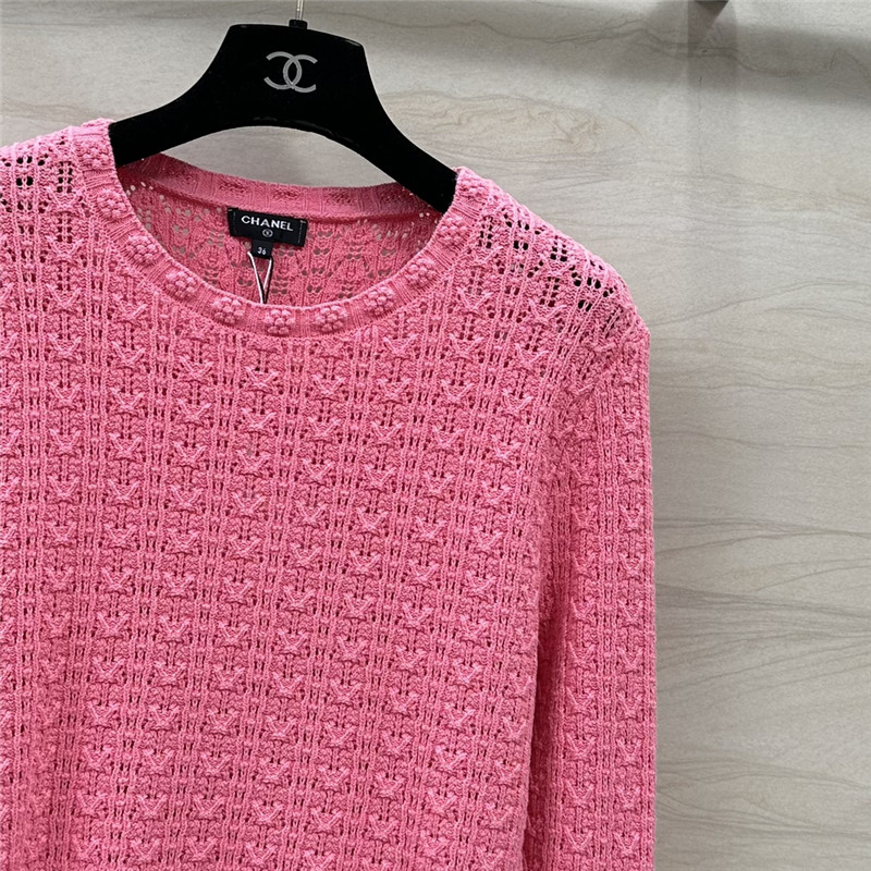 Ch**el hollow embossed braided top