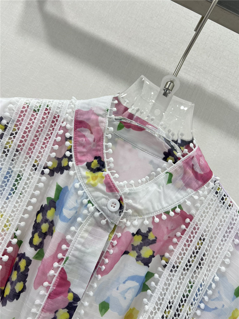 zimm printed patchwork belted slim dress