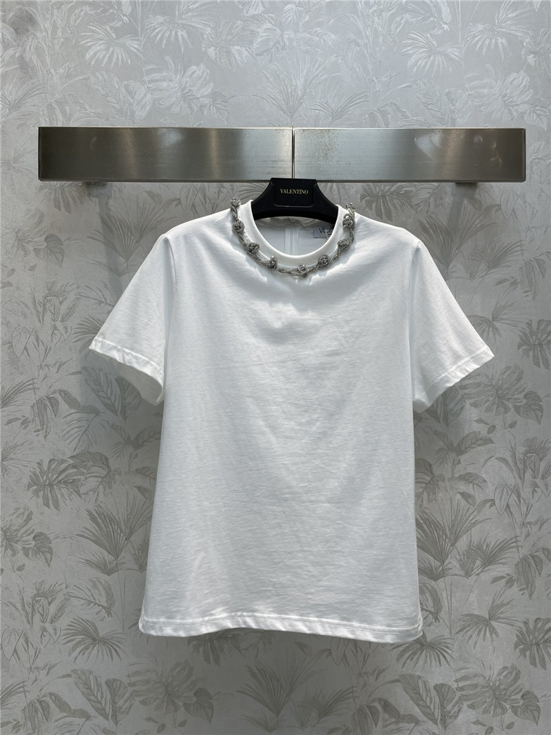 va1e*ntin0 D1am0nd collar short-sleeved t-shirt
