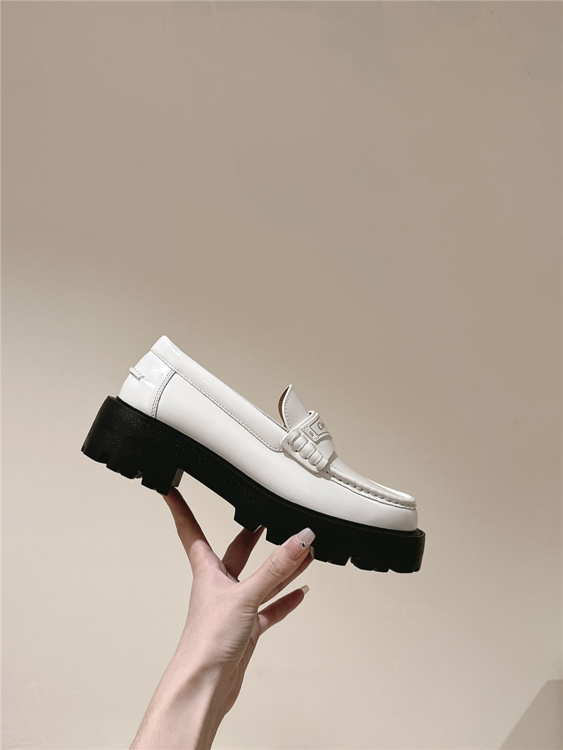 D10r open edge beaded patent leather mary jane loafers