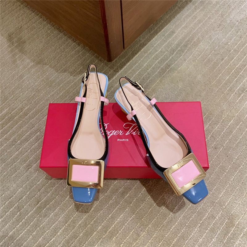 roger u1u1er new patent leather block heel sandals