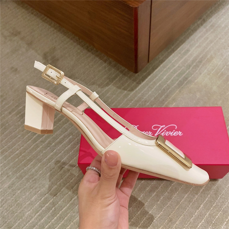 roger u1u1er new patent leather block heel sandals