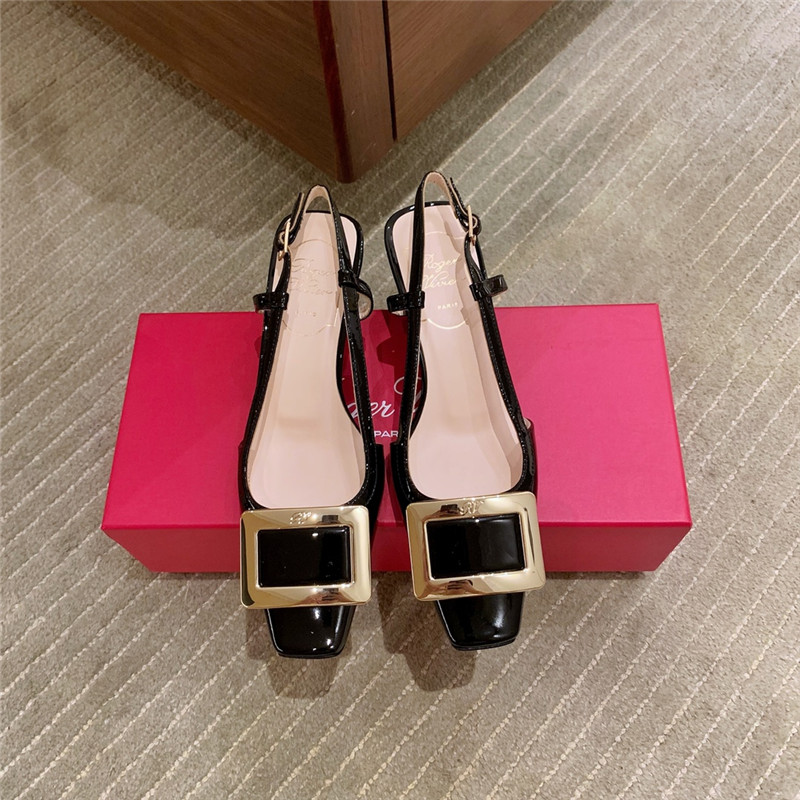 roger u1u1er new patent leather block heel sandals