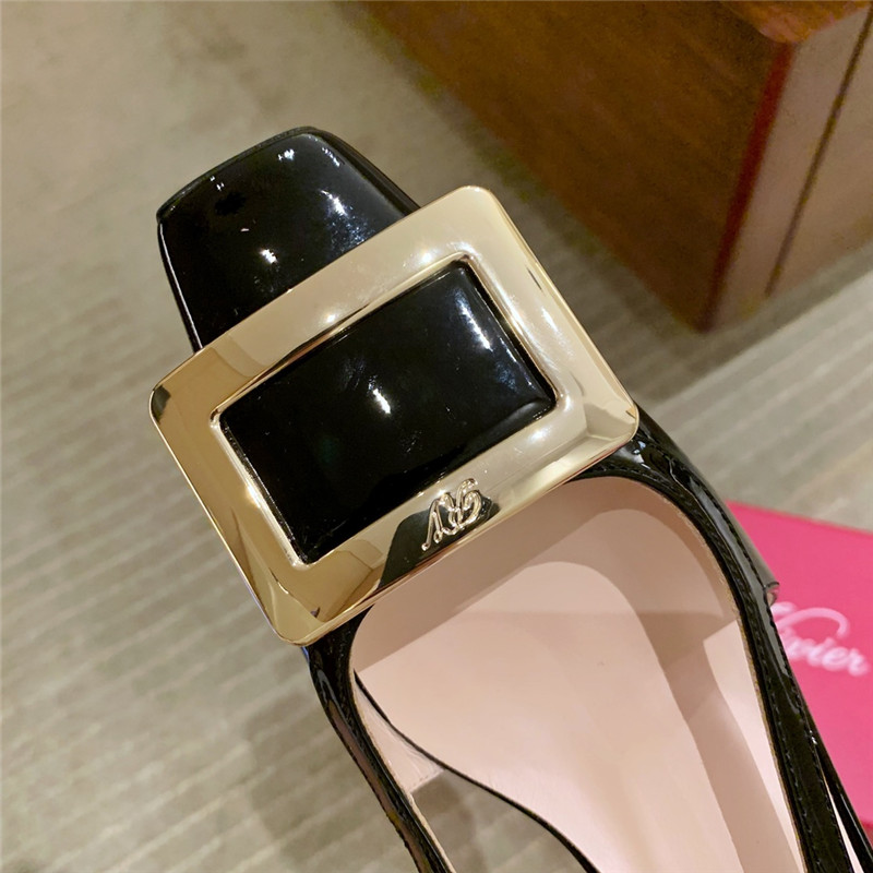 roger u1u1er new patent leather block heel sandals