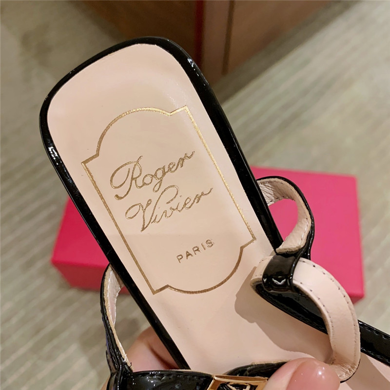 roger u1u1er new patent leather block heel sandals