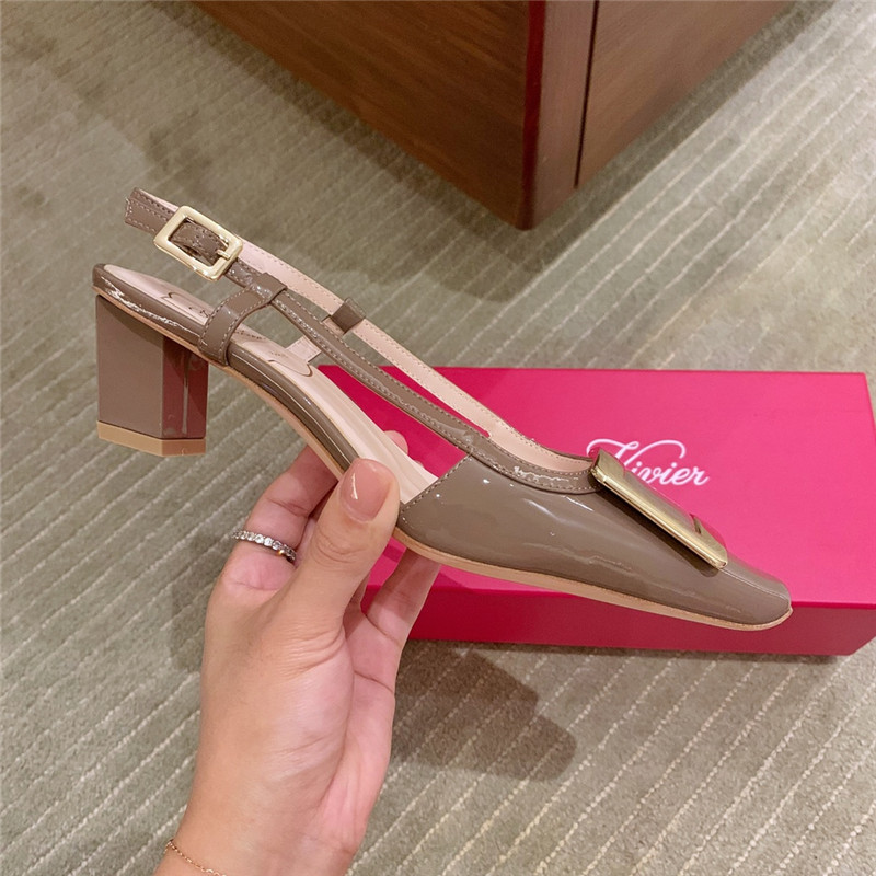 roger u1u1er new patent leather block heel sandals