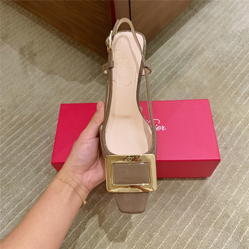 roger u1u1er new patent leather block heel sandals