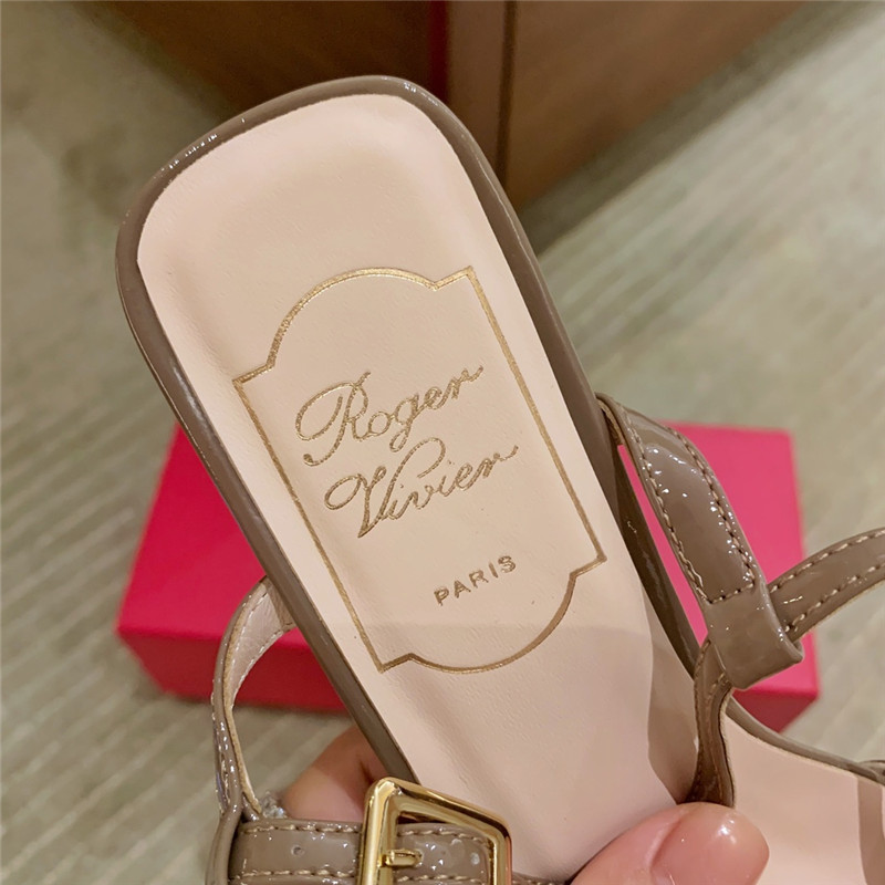roger u1u1er new patent leather block heel sandals