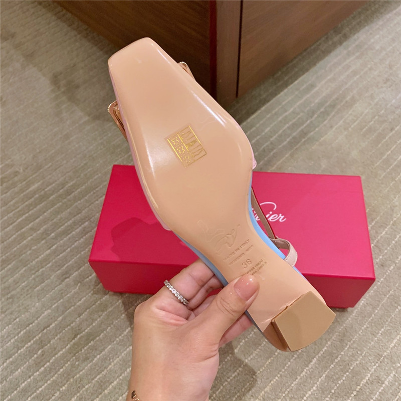 roger u1u1er new patent leather block heel sandals