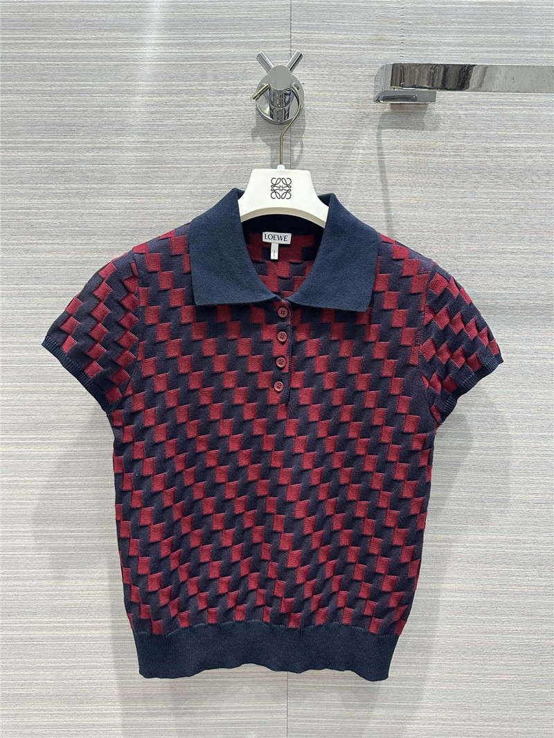 L0ew* premium color matching knitted short-sleeved top