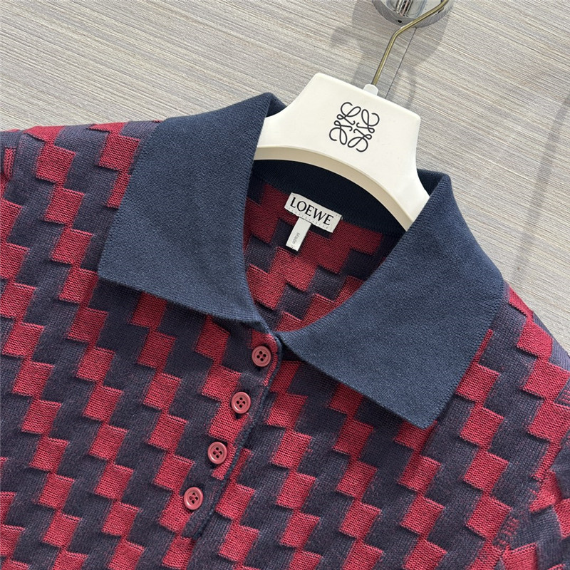 L0ew* premium color matching knitted short-sleeved top