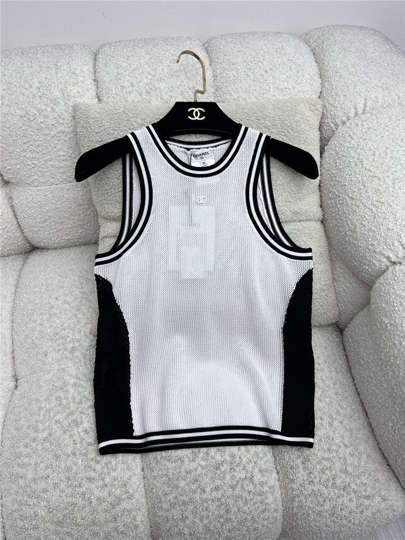 Ch**el mesh hollow knitted vest