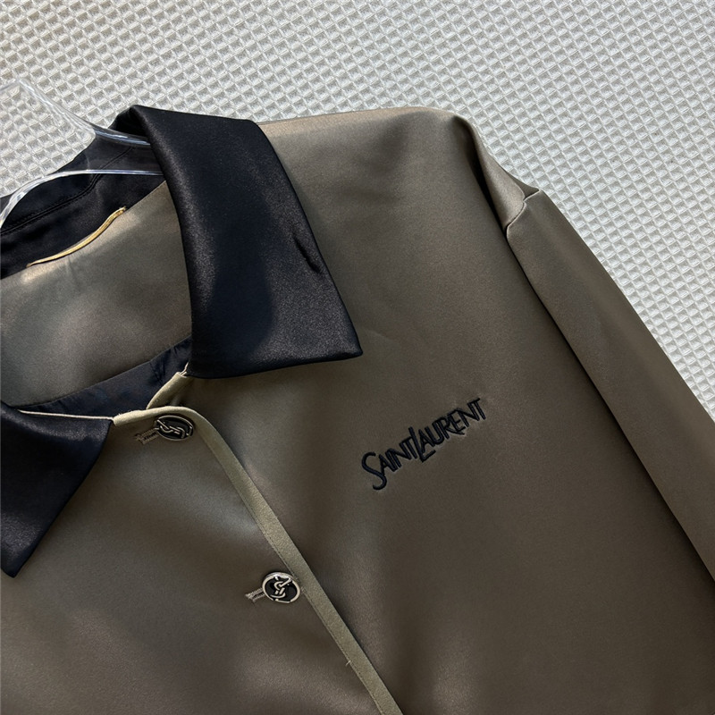 Y51 contrasting small lapel satin jacket