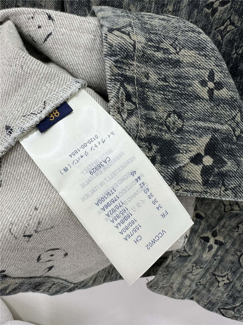 l0vis Vvtt0n lv denim jacket with full logo for couples