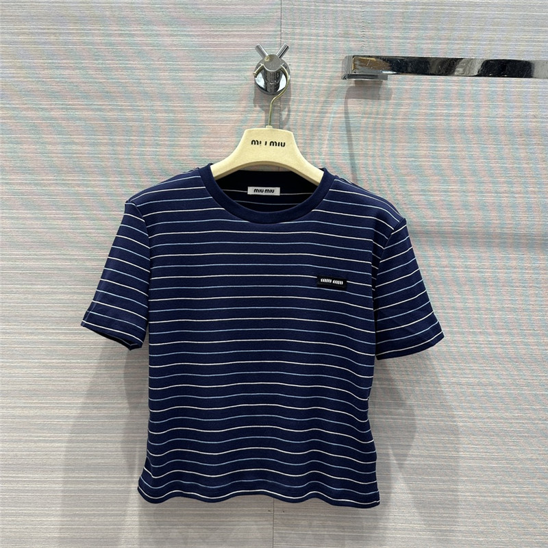 M1um1u striped short-sleeved t-shirt