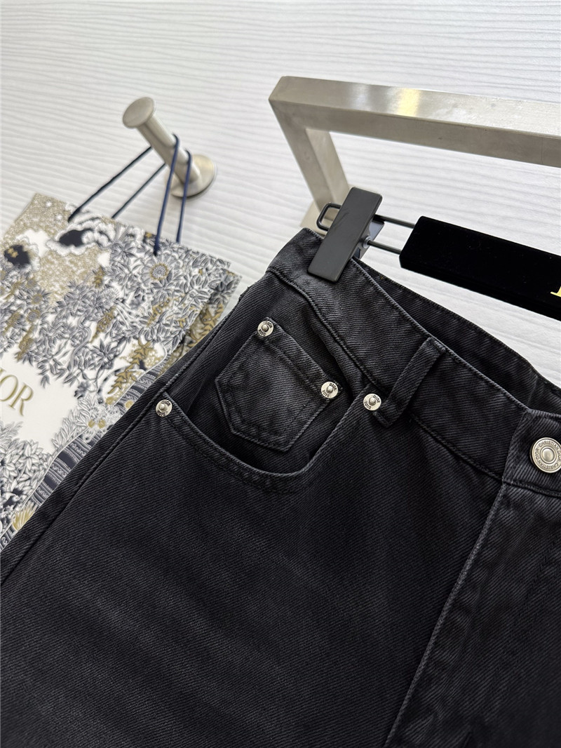 D10r logo embroidered hem straight jeans