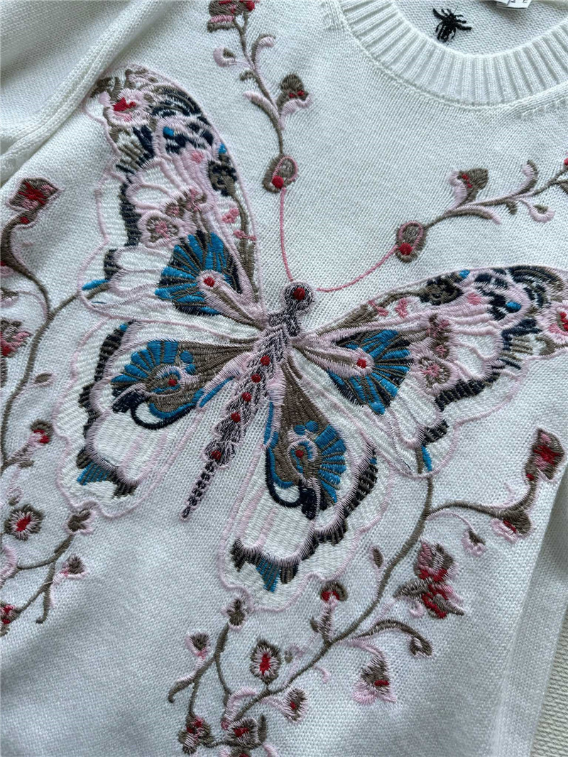 D10r butterfly jacquard embroidered t-shirt