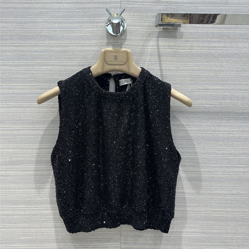 BC cashmere silk yarn knitted short vest
