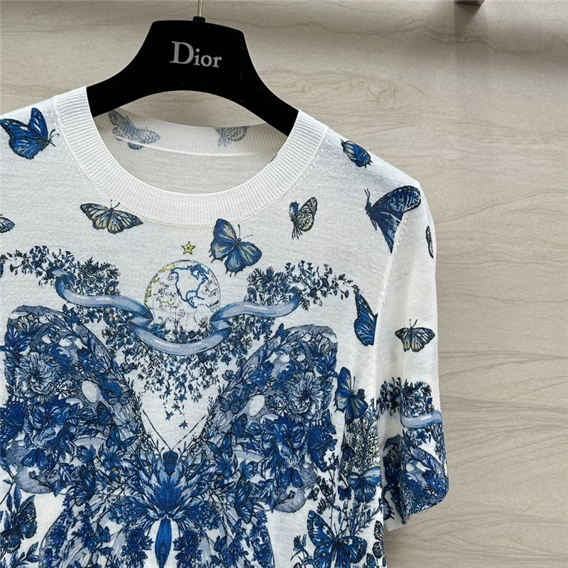 D10r printed knitted short-sleeved top