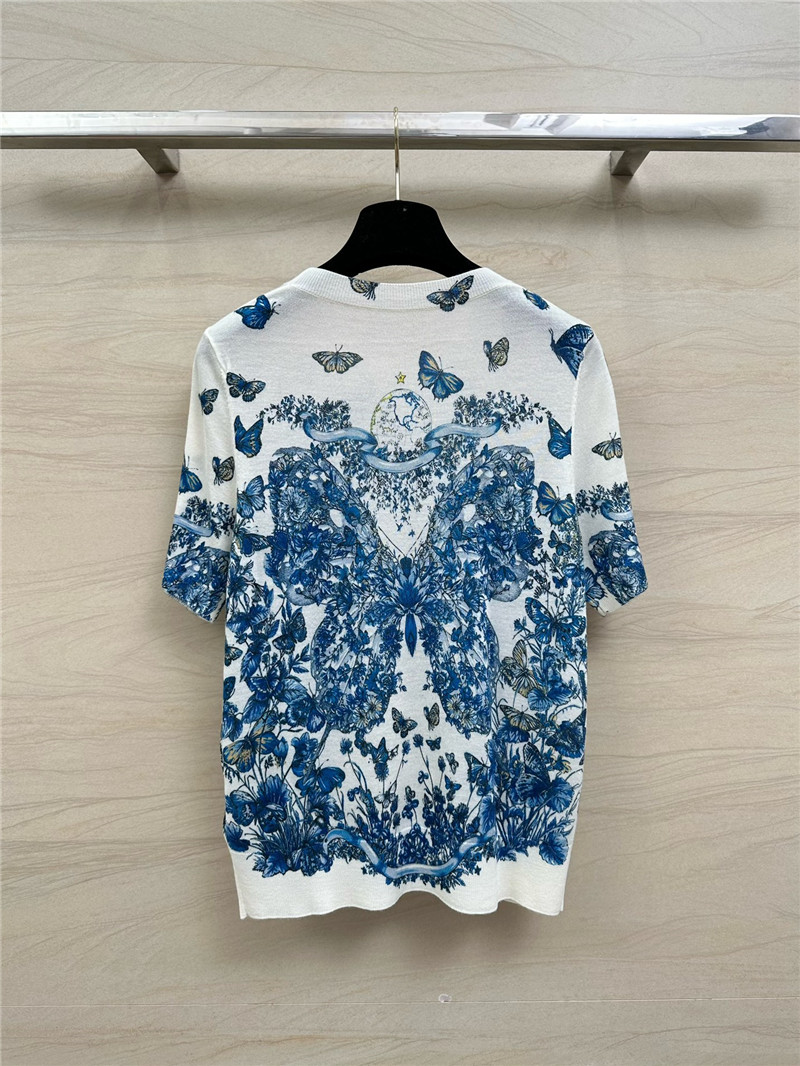 D10r printed knitted short-sleeved top