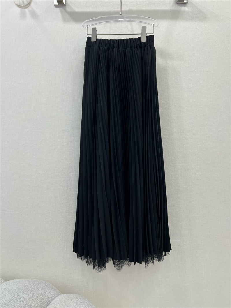 F**di patchwork lace long pleated skirt