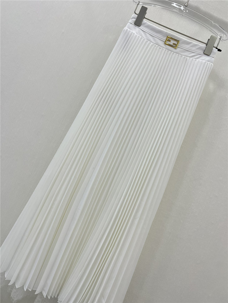 F**di patchwork lace long pleated skirt