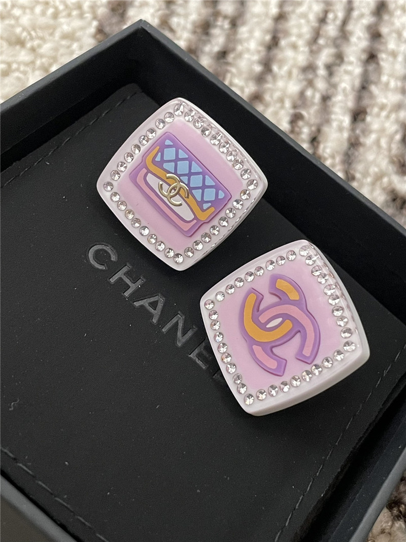 Ch**el acrylic pink earrings