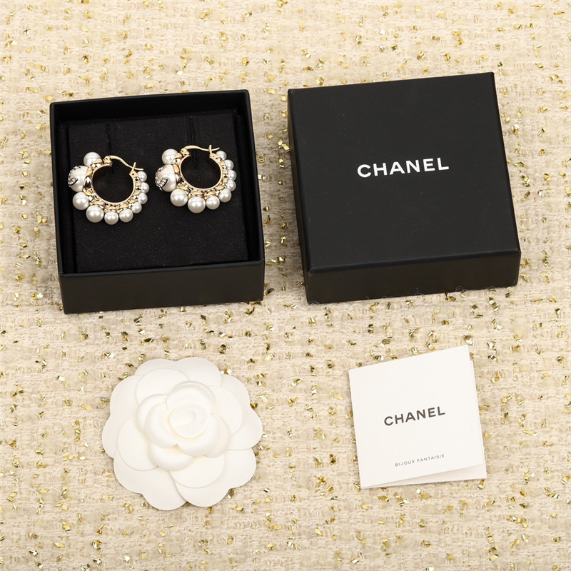 Ch**el oval double c earrings