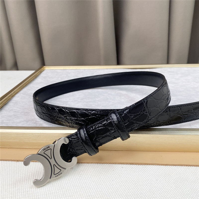 Ce1i*e crocodile pattern cowhide mid-waist belt