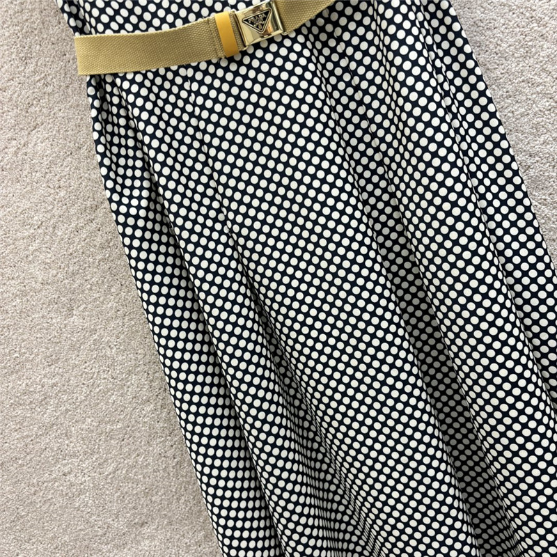 Pra*a logo belt polka dot dress replica d&g clothing