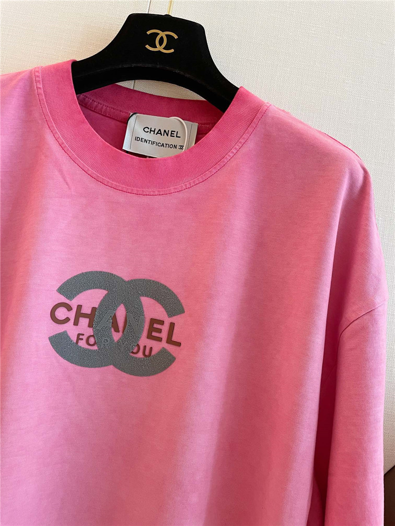 Ch**el distressed distressed short-sleeved replica clothing