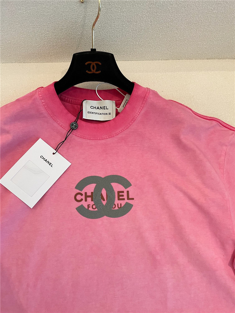 Ch**el distressed distressed short-sleeved replica clothing