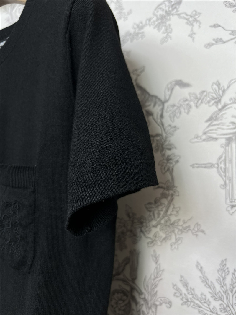 L0ew* pocket embroidered knit t-shirt black