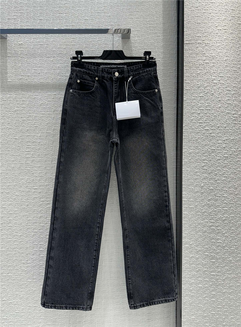 A1exa*der wang embossed letter denim trousers replica clothing