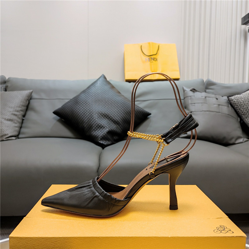 F**di necklace foot-wrapped sandals replica designer shoes