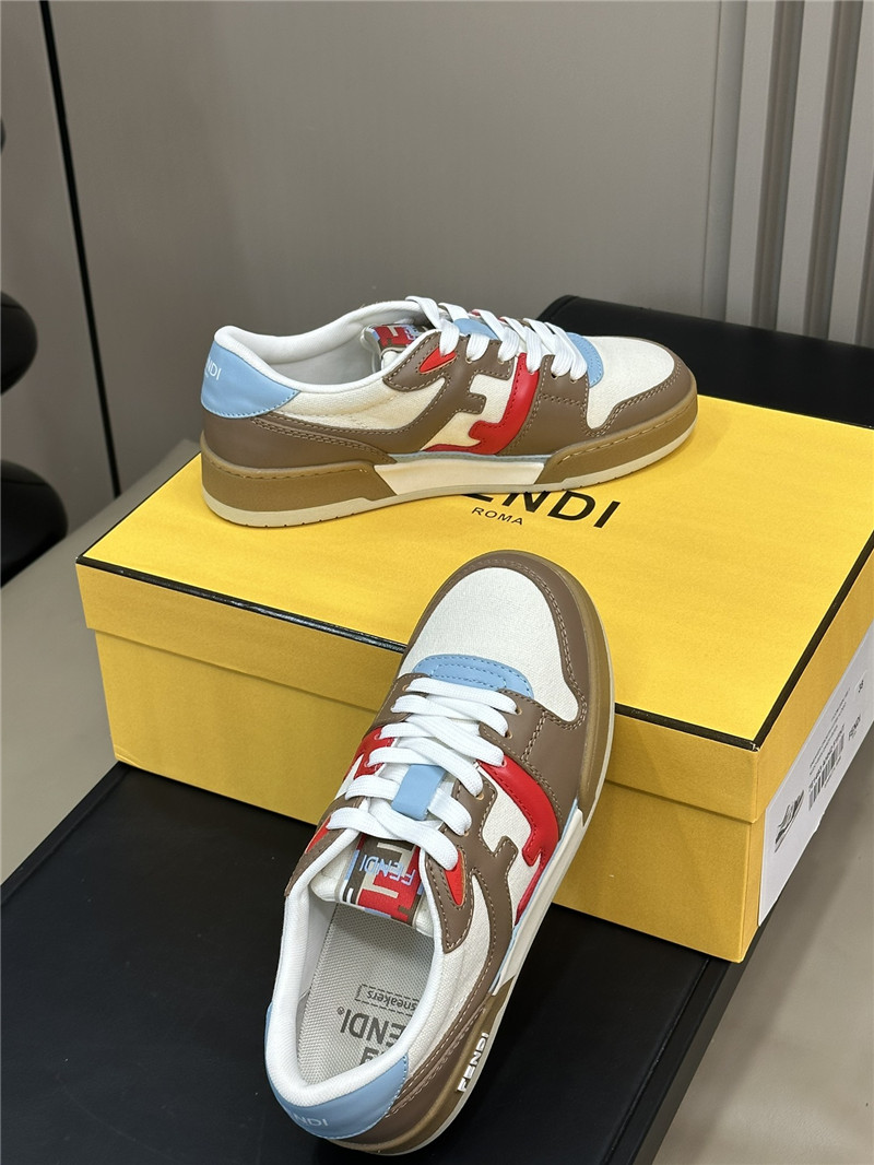 F**di match panelled leather sneakers